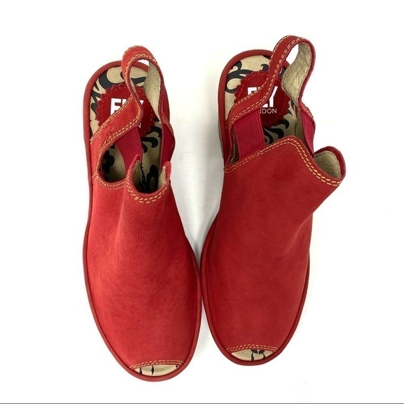 FLY LONDON WARI952FLY lipstick red Peep toe bootie - Picture 5 of 7